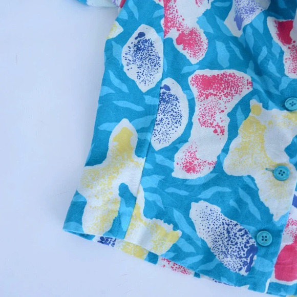 Vintage UMI Collections by Anne Crimmins  Teal Blouse & Midi Skirt Set Size 4 - Picture 5 of 15